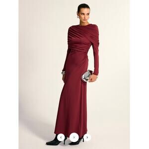 Commense Draped Long Sleeve Maxi Dress Sz S